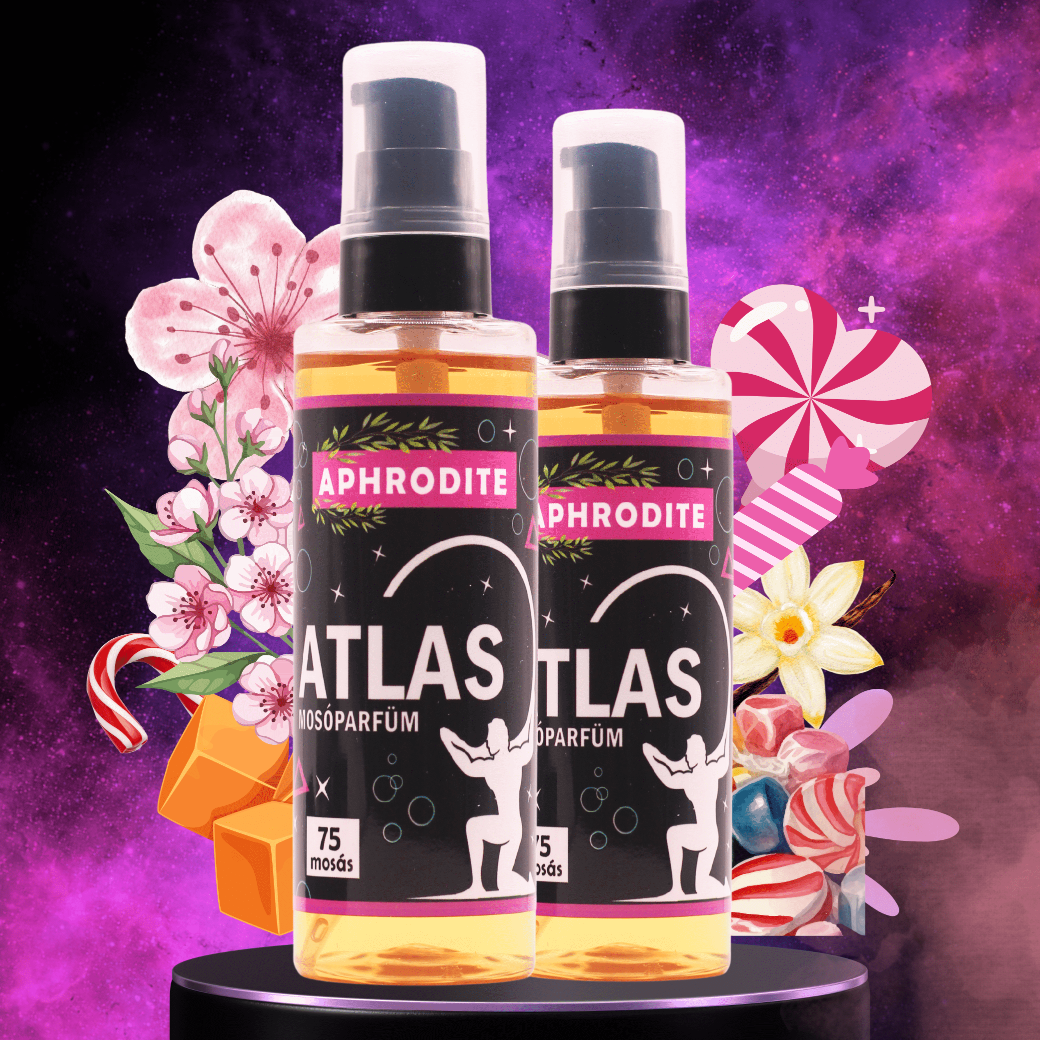 Atlas aphrodite 100ml pumpas szerkesztett fekete