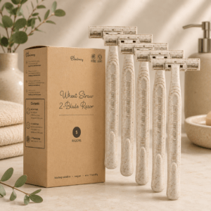 Bamboozy Búzaszalmából készült 2 pengés borotva – 5 db